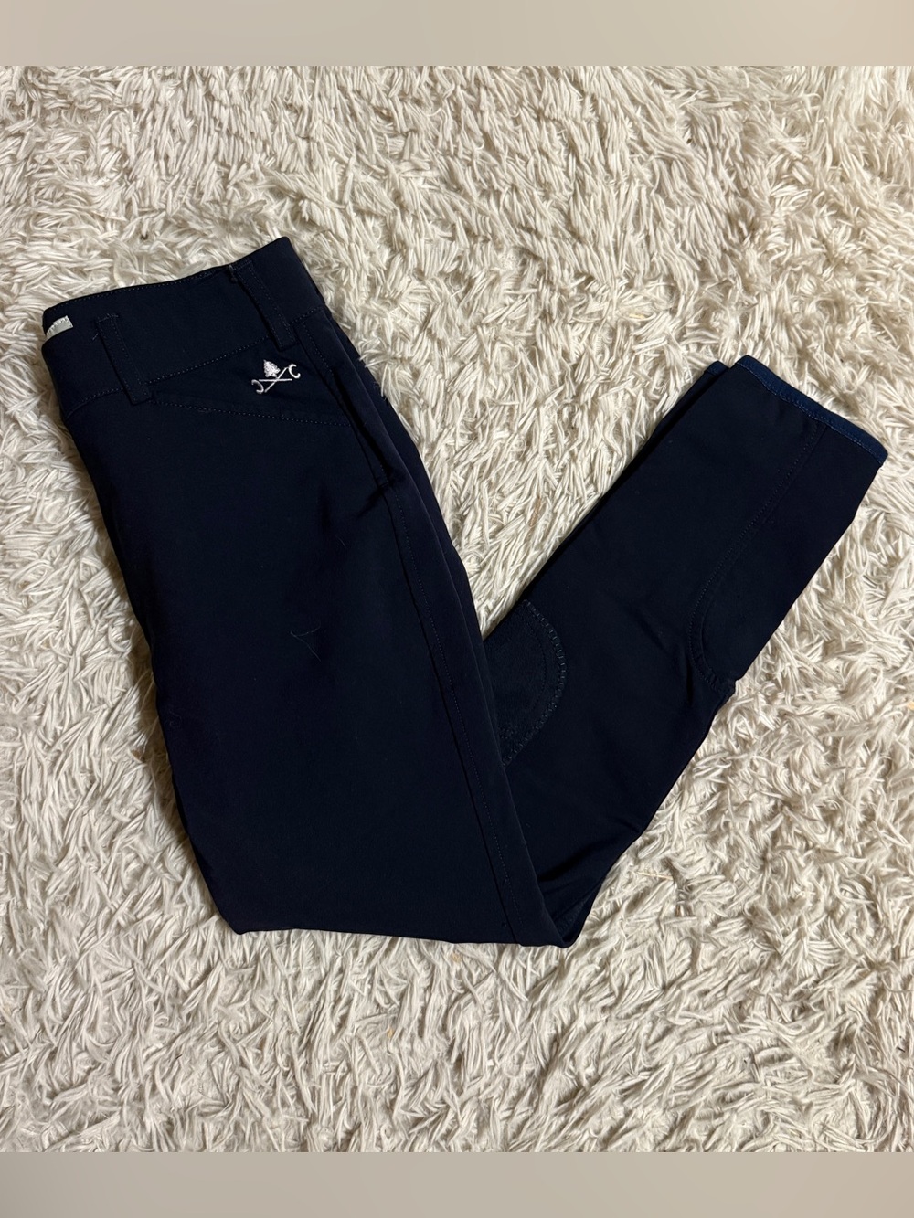Child’s Size 14R Navy Camp Crossrail Knee Patch Horseback Riding Breeches